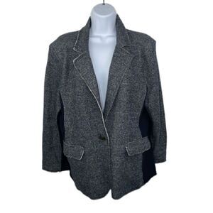 Tommy Hilfiger Soft Fabric Mix Media Cotton Mix Blazer raw hem size Large